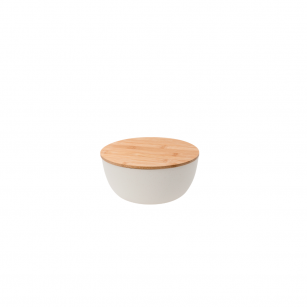 Saladier avec couvercle blanc