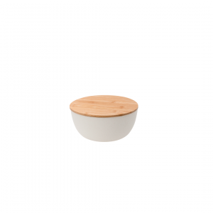 Saladier avec couvercle blanc