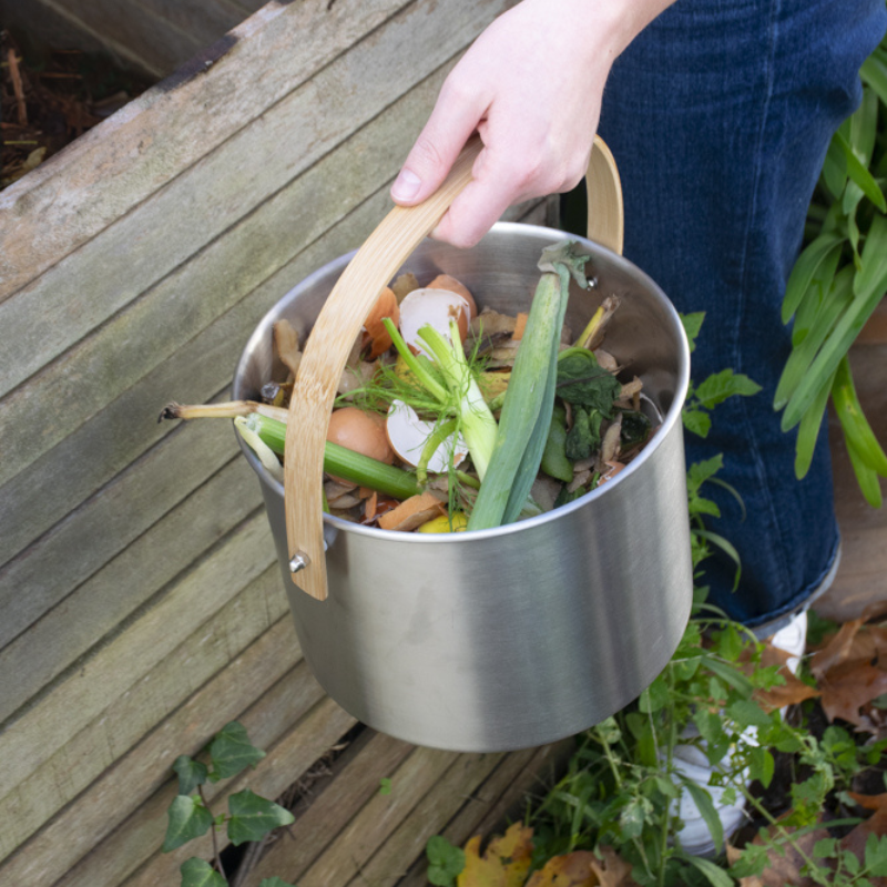 Stainless steel compost bin 7L