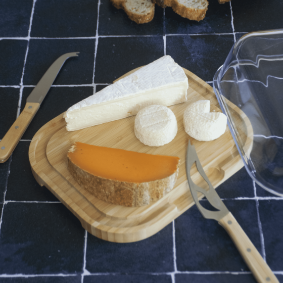 Boîte à fromage en verre et bambou