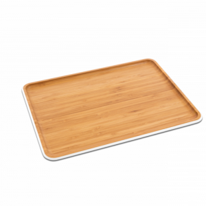 Bamboo serving tray L – white