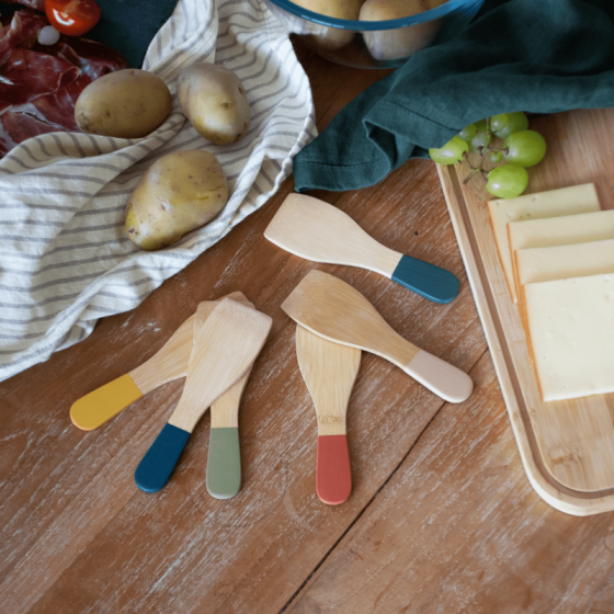 Set of 6 raclette spatulas – multicolor