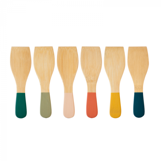 Set of 6 raclette spatulas – multicolor