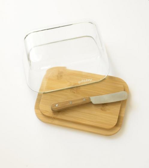 Butter dish set with knife