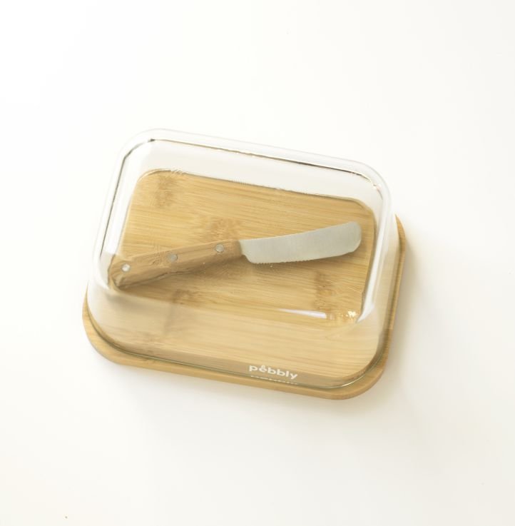 Butter dish set with knife