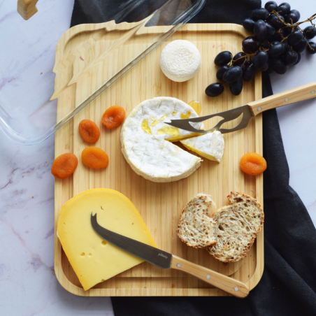 Plateau à Fromage en Verre & Bambou Pebbly