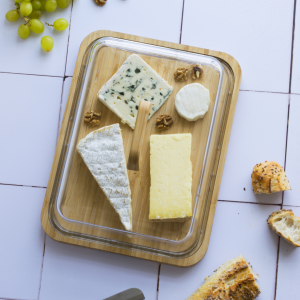 Plateau à fromage en verre et bambou - Pebbly