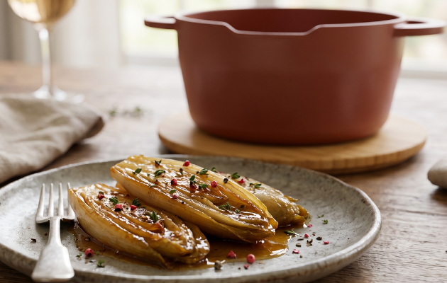 Endives braisées au miel | Cocotte Pebbly